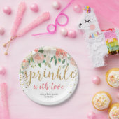 Peach Floral Baby Sprinkle Paper Party Borden Papieren Bordje (Feest)
