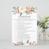 Peach Floral Bachelorette Scavenger Hunt (Staand voorkant)