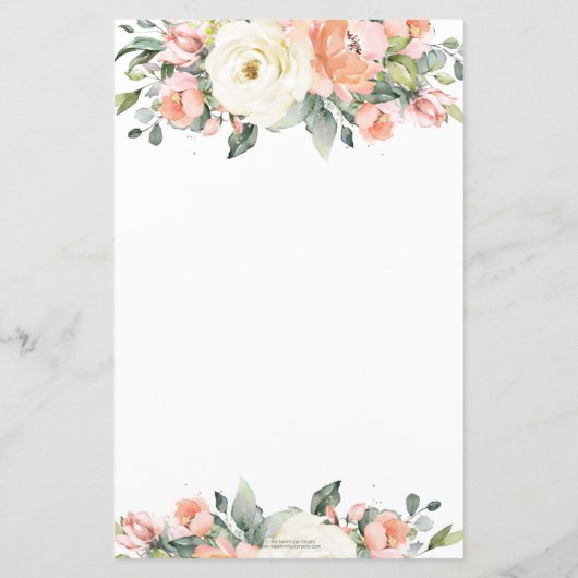 Peach Floral Bachelorette Scavenger Hunt (Achterkant)