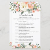 Peach Floral Bachelorette Scavenger Hunt (Voorkant / Achterkant)