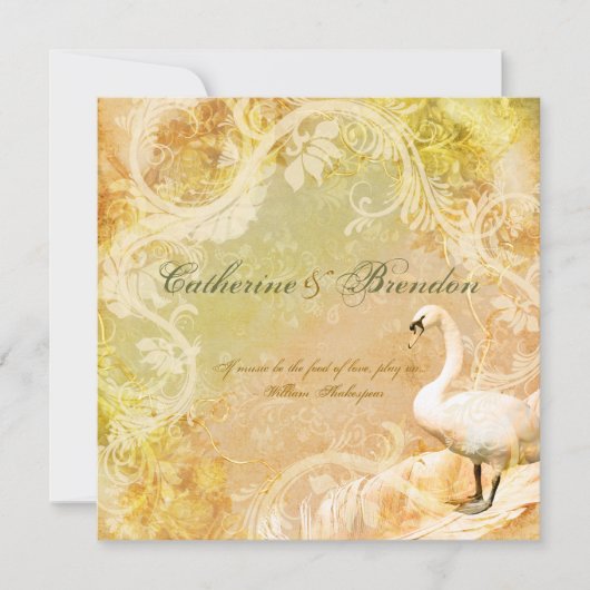 Peach  floral bird verloving kaart (Voorkant)