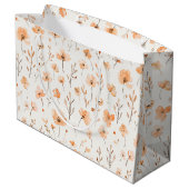 Peach Floral Birthday Groot Cadeauzakje (Achterkant Gekanteld)