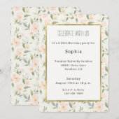 Peach Floral Birthday Kaart (Voorkant / Achterkant)