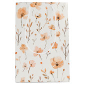 Peach Floral Birthday Medium Cadeauzakje (Voorkant)