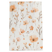 Peach Floral Birthday Medium Cadeauzakje (Achterkant)