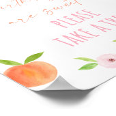 Peach Floral Birthday Treat Sign Poster (Hoek)