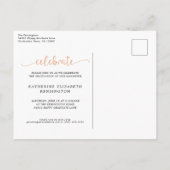 Peach Floral Boho Arch Photo Graduparty Aankondigingskaart (Achterkant)