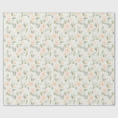 Peach Floral Bridal Shower Cadeaupapier (Vlak)