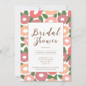Peach Floral Bridal Shower Kaart (Voorkant)