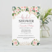 Peach Floral Bridal Shower Kaart (Staand voorkant)