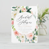 Peach Floral Bridal Shower Kaart (Staand voorkant)