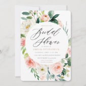 Peach Floral Bridal Shower Kaart (Voorkant)