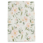 Peach Floral Bridal Shower Medium Cadeauzakje (Voorkant)