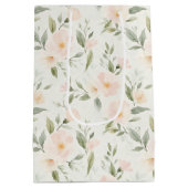Peach Floral Bridal Shower Medium Cadeauzakje (Achterkant)