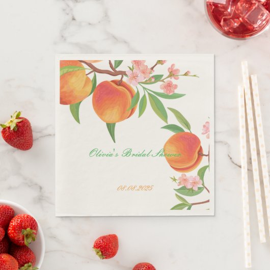PEACH FLORAL BRIDAL SHOWER SERVET (Insitu)