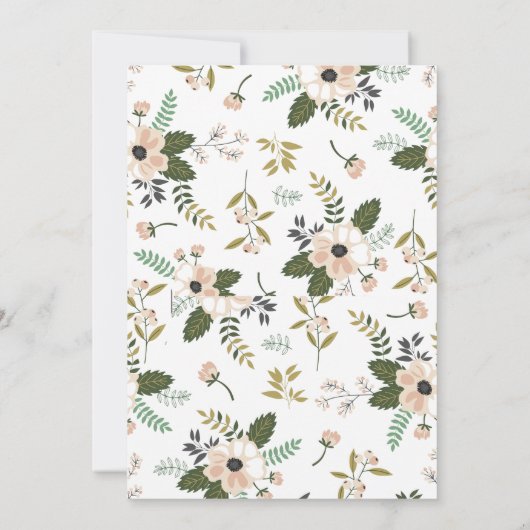 Peach Floral Bridal Wedding Shower Uitnodiging (Achterkant)