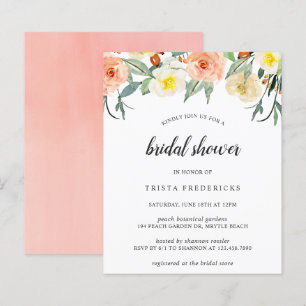 Peach Floral Budget Bridal Shower