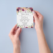 Peach Floral Burgundy Waterverf najaarbegroting Flyer (Hand)