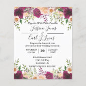 Peach Floral Burgundy Waterverf najaarbegroting Flyer (Voorkant)