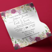 Peach Floral Burgundy Waterverf najaarbegroting Flyer