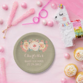 Peach Floral Burlap Baby shower Bord (Feest)