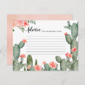 Peach Floral Cactus Modern Advies Kaart (Voorkant / Achterkant)