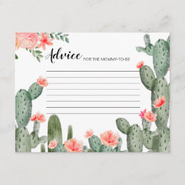 Peach Floral Cactus Modern Advies Kaart