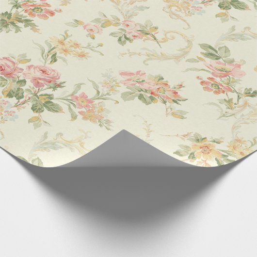 Peach Floral Cadeaupapier (Hoek)