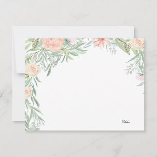 Peach Floral Canopy Gepersonaliseerde schrijfben Notitiekaartje