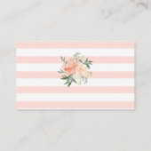 Peach Floral Chic Baby shower Diaper Raffle Ticket Informatiekaartje (Achterkant)