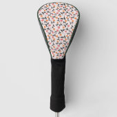 Peach Floral Dames Golf Head Hoesje Golfheadcover (Voorkant)