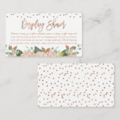 Peach Floral display douche vrijgezellenfeest Informatiekaartje (Voorkant / Achterkant)