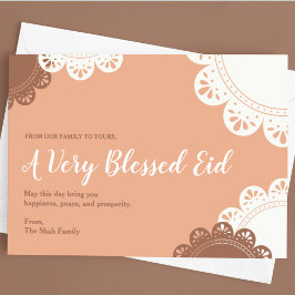 Peach Floral Eid Al Fitr Briefkaart