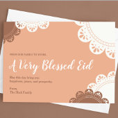 Peach  Floral Eid Al Fitr Briefkaart