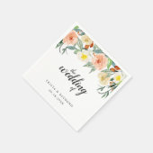 Peach Floral Elegant Wedding Servet (Hoek)