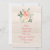 Peach floral first communiqué kaart (Achterkant)