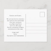 Peach Floral Flowers Greenery Script Moving Aankondigingskaart (Achterkant)