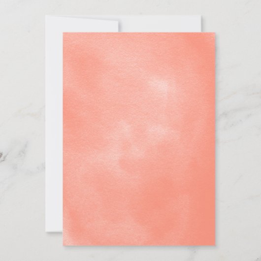 Peach Floral Garden | Uitnodiging tot Baby shower (Achterkant)