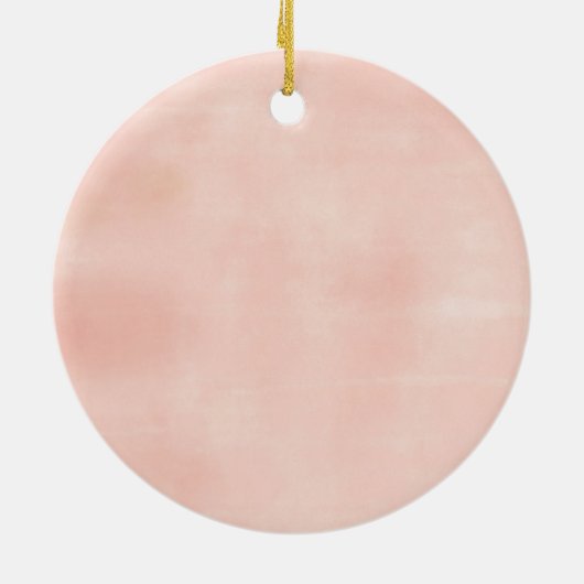 Peach Floral Girl Baptism Ornament (Achterkant)