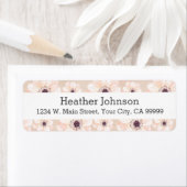 Peach Floral Girly Waterverf Pattern Etiket (Insitu)