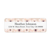 Peach Floral Girly Waterverf Pattern Etiket (Voorkant)