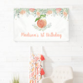 Peach Floral Greenery Birthday Spandoek (Insitu)