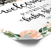 Peach Floral Halloween Baby shower Welcome Sign. Poster (Hoek)