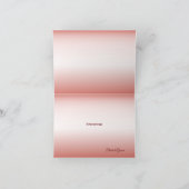 Peach Floral Heart Modern  Bedankkaart (Binnen)