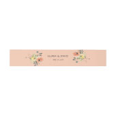 Peach Floral Invitation Belly Band Uitnodigingen Wikkel (Vlak)