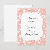 Peach Floral Invitation Kaart (Voorkant / Achterkant)