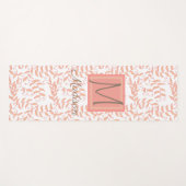 Peach Floral Leaf Natural Trendy Monogram Yogamat (Voorkant (horizontaal))