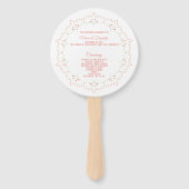 Peach Floral Mandala Circle Wedding Programme Fan Handwaaier (Voorkant)