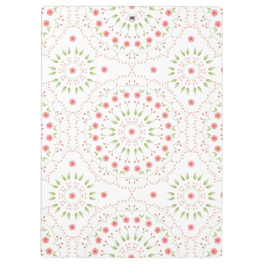 Peach Floral Mandala Personalized Clip Board Klembord (Achterkant)