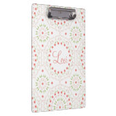 Peach Floral Mandala Personalized Clip Board Klembord (Rechts)